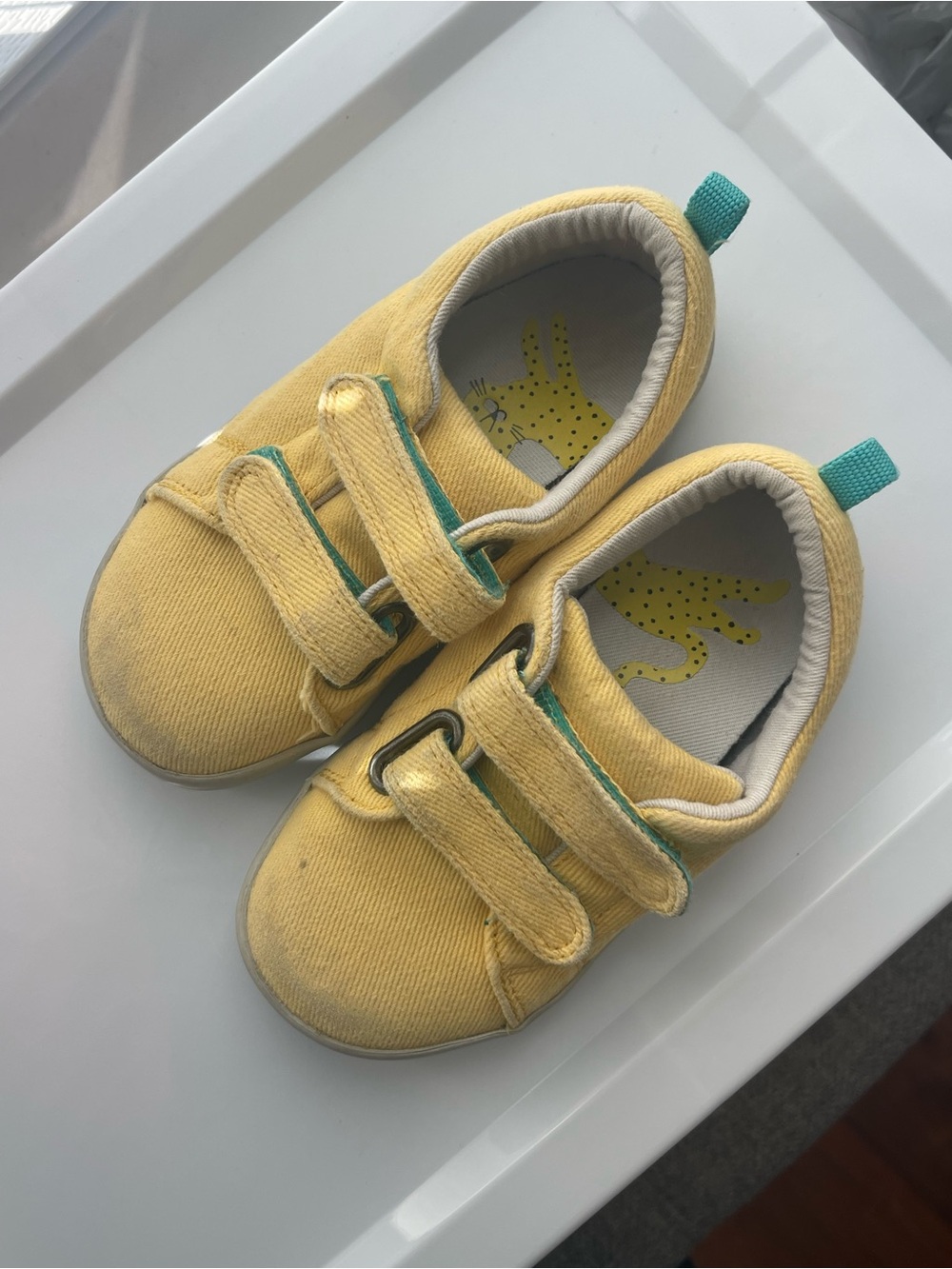 Ten Little Yellow Canvas Velcro Sneakers